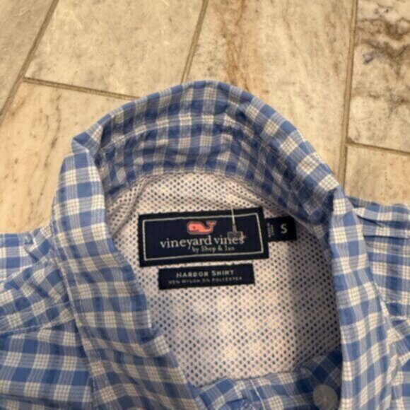 NWOT Vineyard Vines men's Small Harbor Button Down Blue/White shirt Retails $128 - Picture 6 of 6